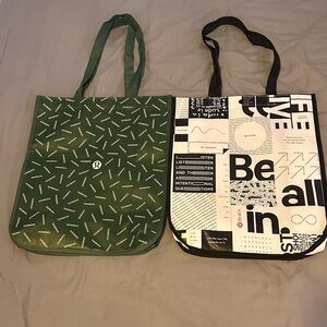 lululemon athletica green and black large bags